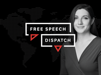 Free Speech Dispatch featured image with Sarah McLaughlin