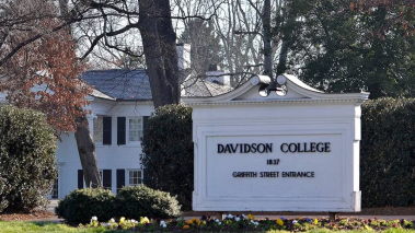 Davidson College entrance sign 