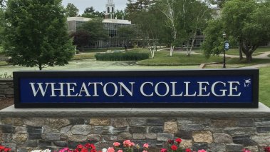 Sign for Wheaton College in Massachusetts 
