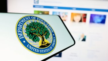  seal of United States Department of Education in front of website