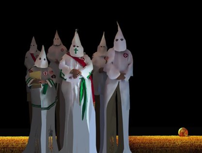 Art installation depicting members of the Ku Klux Klan Credit: Garry Harley via Inside Higher Ed