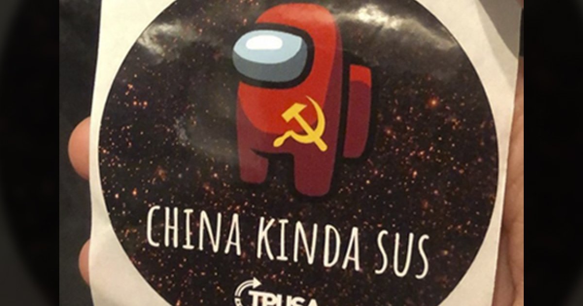 China Kinda Sus': Student Club Poster at Illinois High School