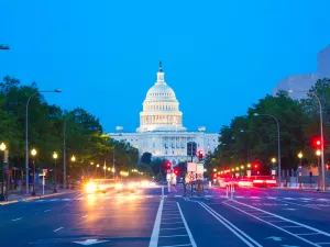 Capitol sunset Pennsylvania Avenue congress Washington DC