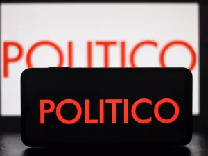 Politico Logo on a mobile screen