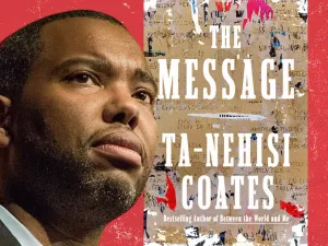 Ta-Nehisi Coates alongside his new book "The Message"