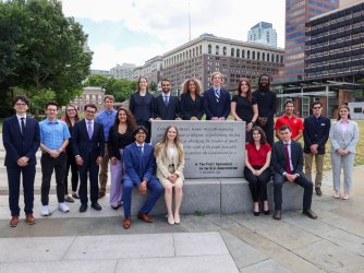 FIRE Summer Interns class of 2024 at Independence Mall in Philadelphia