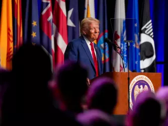 Former President Donald Trump speaks in Detroit on Monday August 26 2024