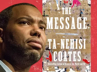 Ta-Nehisi Coates alongside his new book "The Message"