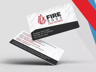 Two FIRE membership cards with the year 2025 on the front