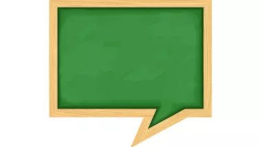 Green chalkboard speech bubble