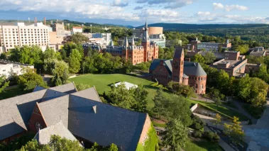 Overlook of Cornell University Campus from Uris Library.