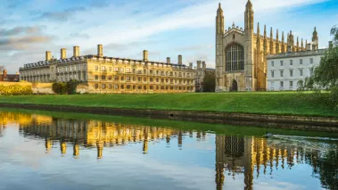 King's Chapel with beautiful morning sky in Cambridge, UK.