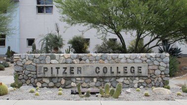 Entrance sign at Pitzer College one