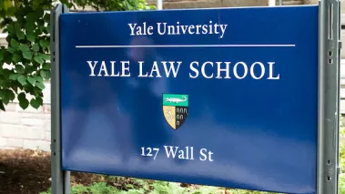 Sign of Yale University Law School