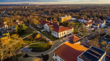 Aerial view of the Montclair State University campus