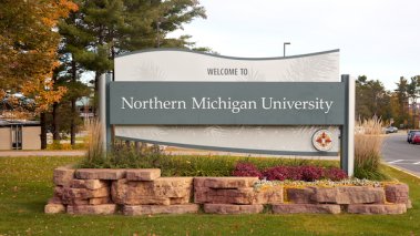 Northern Michigan University entrance sign