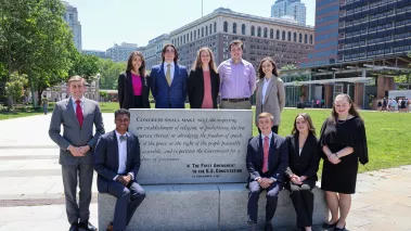 FIRE's 2022 summer interns at Independence Mall in Philadelphia.