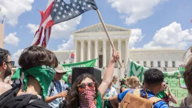 Abortion rights demonstrators rally near the Supreme Court of the United States to protest the court’s decision overturning Roe v. Wade.