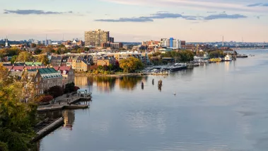 Alexandria and the waterfront along the Potomac River in northern Virginia 