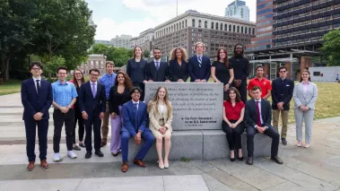 FIRE Summer Interns class of 2024 at Independence Mall in Philadelphia