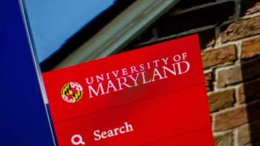 University of Maryland website on the display of computer