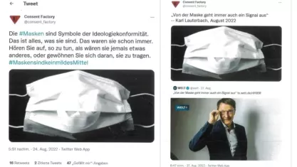 CJ Hopkins tweets with swastikas on medical masks