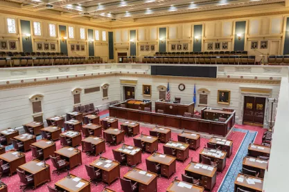 Oklahoma City, Oklahoma, United States of America - January 18, 2017. Senate chamber of the State Capitol of Oklahoma in Oklahoma City, OK.