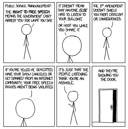 XKCD Comic: Free Speech