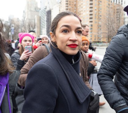 US Congresswoman Alexandria Ocasio-Cortez attends 3rd Annual Women's Rally and March on streets of Manhattan