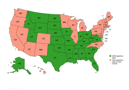 States with 2020 Title IX regs in effect