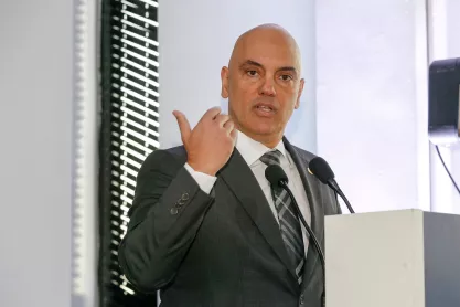 Judge Alexandre de Moraes of the Supreme Court of Justice of Brazil at a press conference