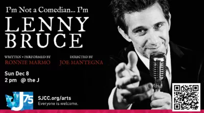 Poster for Ronnie Marmo's off-broadway show "I'm Not a Comedian. I'm Lenny Bruce."