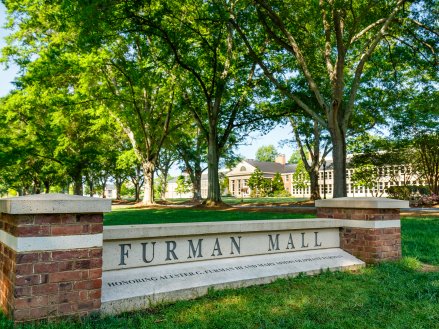 Furman Mall at Furman University on May 2 2019 in Greenville 