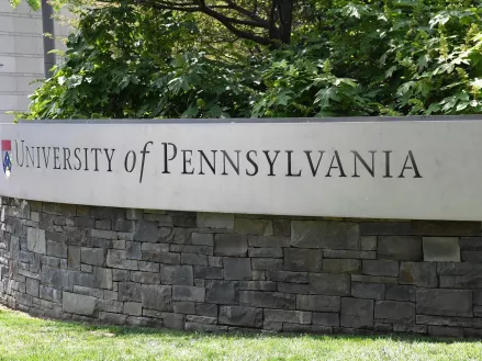 The University of Pennsylvania entrance sign