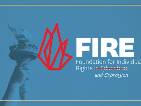 FIRE new logo with Education crossed out and replaced with expression