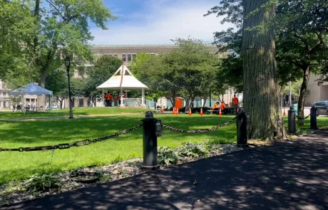 Free speech zone in a park outside the RNC convention in Milwaukee