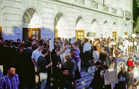 "Join the Protest" outside of Sproul Hall on December 3, 1964.