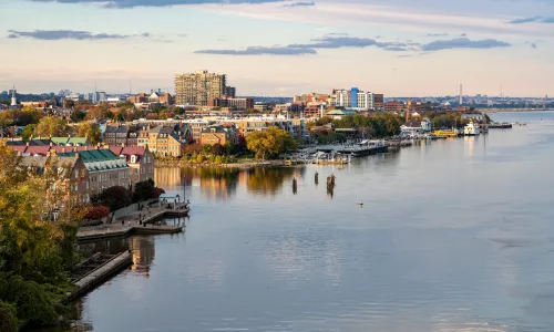 Alexandria and the waterfront along the Potomac River in northern Virginia 