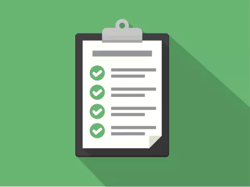 Checklist graphic on green background