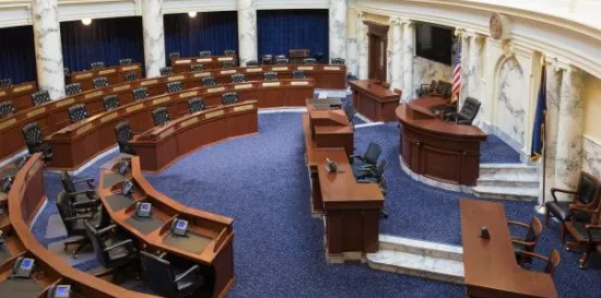 Chamber of the Idaho House of Representatives in 2018.