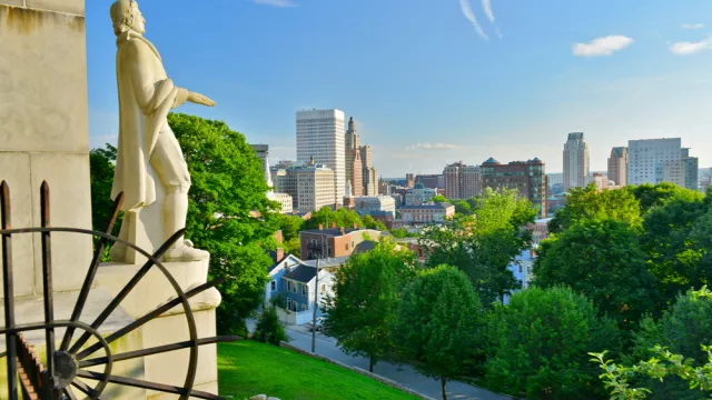 Prospect Terrace Park view of the Providence skyline 