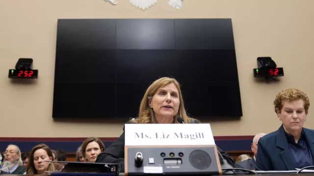 Harvard University President, Dr. Claudine Gay, left and Liz Magill, President of the University of Pennsylvania, and Dr. Pamela Nadell, Professor of History and Jewish Studies at American University testify at the House Committee on Education and the Workforce hearing on the recent rise in antisemitism on college campuses.